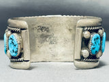 Tommy Moore Vintage Native American Navajo Sleeping Beauty Turquoise Sterling Silver Bracelet-Nativo Arts