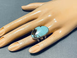 Fabulous San Felipe Signed 8 Turquoise Sterling Silver Colossal Ring-Nativo Arts