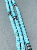 Incredible Tubule Turquoise Sterling Silver Native American Navajo Necklace-Nativo Arts