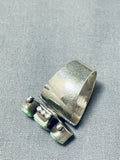 Dramatic Vintage Native American Navajo Orvil Jack Turquoise Sterling Silver Ring-Nativo Arts