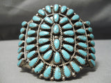 Huge Vintage Native American Navajo Tears Of Joy Turquoise Sterling Silver Bracelet Old-Nativo Arts