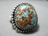 Important Vintage Native American Navajo Jeanette Dale #8 Turquoise Sterling Silver Ring-Nativo Arts