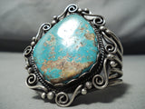 Important Huge Vintage Native American Navajo Royston Turquoise Sterling Silver Bracelet-Nativo Arts