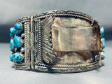 Rare Clasp Vintage Native American Navajo Turquoise Sterling Silver Watch Bracelet-Nativo Arts