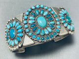 1920's Vintage Museum Native American Navajo Turquoise Sterling Silver Bracelet-Nativo Arts