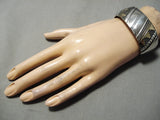 Authentic Vintage Native American Navajo Thomas Singer Sterling Silver Gold Bracelet Old-Nativo Arts