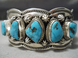 Exquisite Vintage Native American Navajo Spiderweb Turquoise Sterling Silver Shell Bracelet-Nativo Arts