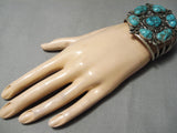 Vivid Spiderweb Vintage Native American Navajo Turquoise Sterling Silver Bracelet Old Cuff-Nativo Arts