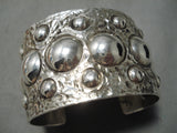 Fascinating Navajo Sterling Silver Bracelet Button Native American-Nativo Arts