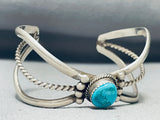 Native American Signed More Unique Cuff Vintage Navajo Turquoise Sterling Silver Bracelet-Nativo Arts