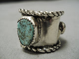 One Of The Earliest Adjustable Vintage Native American Navajo Turquoise Sterling Silver Ring-Nativo Arts