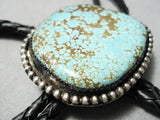 Huge Vintage Navajo #8 Turquoise Sterling Silver Bolo Old Native American-Nativo Arts
