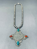 Exceptional Vintage Native American Navajo Damale Turquoise Sterling Silver Necklace-Nativo Arts