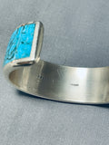 Fascinating Native American Navajo Blue Diamond Turquoise Sterling Silver Bracelet-Nativo Arts
