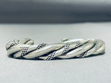 Heavy Coiled Vintage Native American Navajo Hand Woven Sterling Silver Bracelet-Nativo Arts