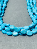 Breathtaking Vintage Native American Navajo Blue Gem Turquoise Sterling Silver Necklace-Nativo Arts