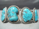Tremendous Vintage Native American Navajo Carico Lake Turquoise Sterling Silver Bracelet-Nativo Arts