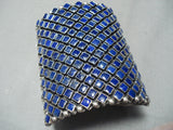 Best Native American Navajo Lapis Rare Huge Sterling Silver Bracelet-Nativo Arts