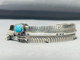 Signed Intricately Hand Carved Vintage Native American Navajo Sterling Silver Bracelet-Nativo Arts