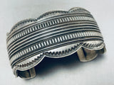 One Of The Coolest Vintage Native American Navajo All Sterling Silver Bracelet-Nativo Arts