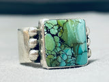 Unforgettable Native American Navajo Spiderweb Turquoise Sterling Silver Ring-Nativo Arts