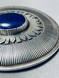 Gibson Nez Top 10 Artists Vintage Native American Navajo Lapis Sterling Silver Buckle-Nativo Arts