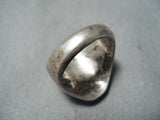 Geneva Terrazas Vintage Native American Zuni Turquoise Croal Sterling Silver Ring Old-Nativo Arts