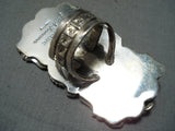 Heavy Huge San Felipe #8 Turquoise Sterling Silver Lizard Ring-Nativo Arts