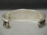 Incredibly Intricate! Vintage Native American Navajo Sterling Silver Leaf Gold Bracelet-Nativo Arts