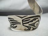 Twirling Unique Vintage Native American Hopi Geometric Sterling Silver Bracelet-Nativo Arts