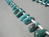 Rare Early Deposit Turquoise Vintage Native American Navajo White Heishi Necklace Old-Nativo Arts