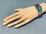 Outstanding Vintage Native American Navajo Turquoise Sterling Silver Bracelet-Nativo Arts