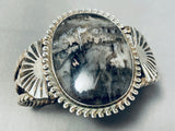 Fog Black Agate Vintage Native American Navajo Sterling Silver Bracelet-Nativo Arts