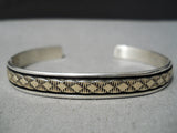 Superior Vintage Native American Navajo 14k Gold Sterling Silver Bruce Morgan Bracelet-Nativo Arts