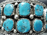 Marie Thompson Navajo Native American Turquoise Sterling Silver Bracelet-Nativo Arts