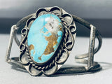 Superb Vintage Native American Navajo #8 Turquoise Mine Sterling Silver Bracelet-Nativo Arts