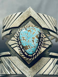 One Of The Most Unique Ever Vintage Native American Navajo Turquoise Sterling Silver Bracelet-Nativo Arts