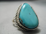 Vivid Blue Vintage Native American Navajo Turquoise Sterling Silver Ring-Nativo Arts