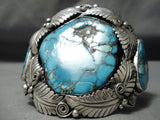Native American Best Vintage Francisco Gomez Turquoise Sterling Silver Leaf Bracelet-Nativo Arts