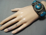 Ideal Museum Quality Vintage Native American Navajo Morenci Turquoise Sterling Silver Bracelet-Nativo Arts