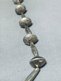 One Of The Most Unique Ever Vintage Native American Navajo Sterling Silver Coin Necklace Old-Nativo Arts