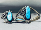 Noteworthy Vintage Native American Navajo Morenci Turquoise Sterling Silver Slave Bracelet-Nativo Arts