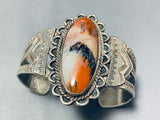 Opulent Vintage Native American Navajo Petrified Wood Sterling Silver Bracelet-Nativo Arts