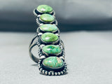 One Of The Tallest Ever Native American Navajo Damale Turquoise Sterling Silver Ring-Nativo Arts