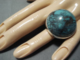 Important Vintage Native American Navajo Domed Turquoise Sterling Silver Ring-Nativo Arts