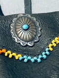 Very Rare Vintage Native American Navajo Turquoise Sterling Silver Necklace Pouch-Nativo Arts