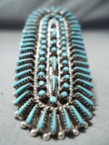 Spectacular Vintage Zuni Turquoise Sterling Silver Ring Native American Old-Nativo Arts