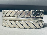 Craziest Rope Vintage Native American Navajo Heavy Handmade Sterling Silver Bracelet-Nativo Arts
