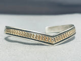 Marvelous Vintage Native American Navajo Sterling Silver And 14k Gold Bracelet-Nativo Arts