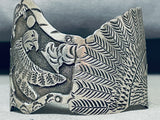 One Of The Most Detailed Vintage Native American Navajo Becenti Eagle Sterling Silver Bracelet-Nativo Arts